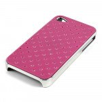 Wholesale iPhone 4 4S  Star Diamond Chrome Case (Hot-Pink)